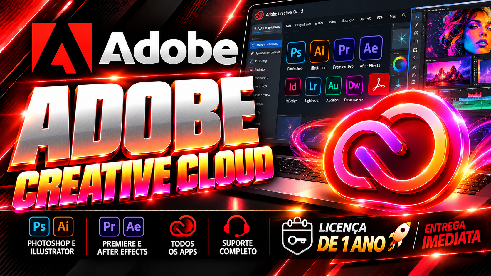 Adobe Creative Cloud - Licença Digital por Assinatura