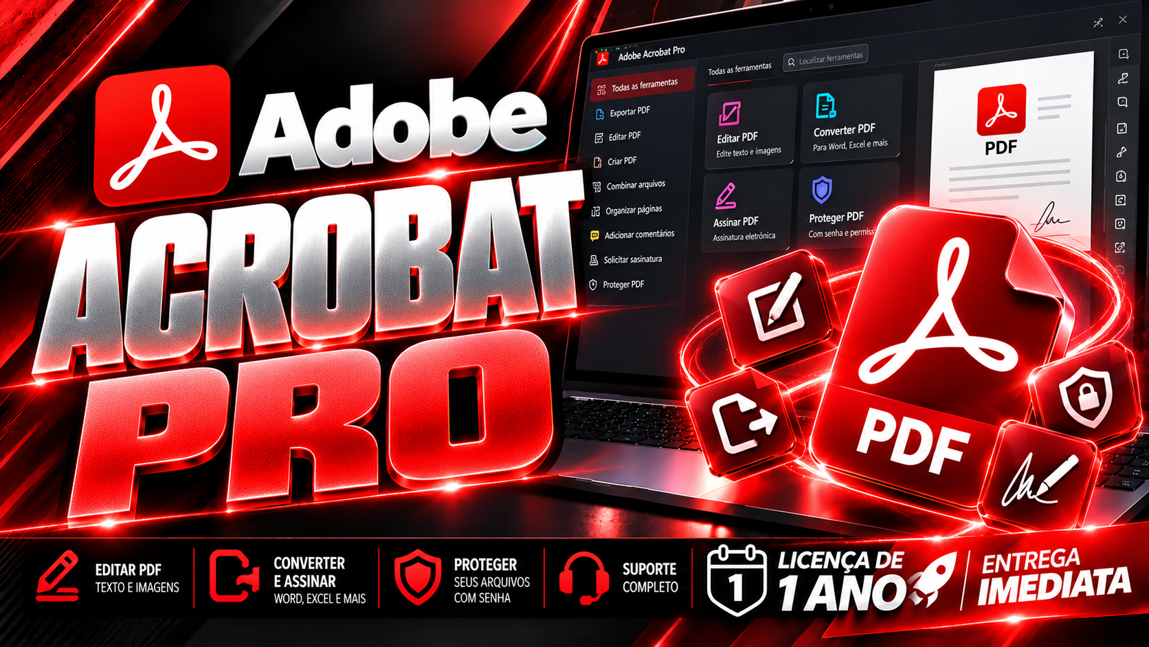 Adobe Acrobat Pro - Licença Digital por Assinatura