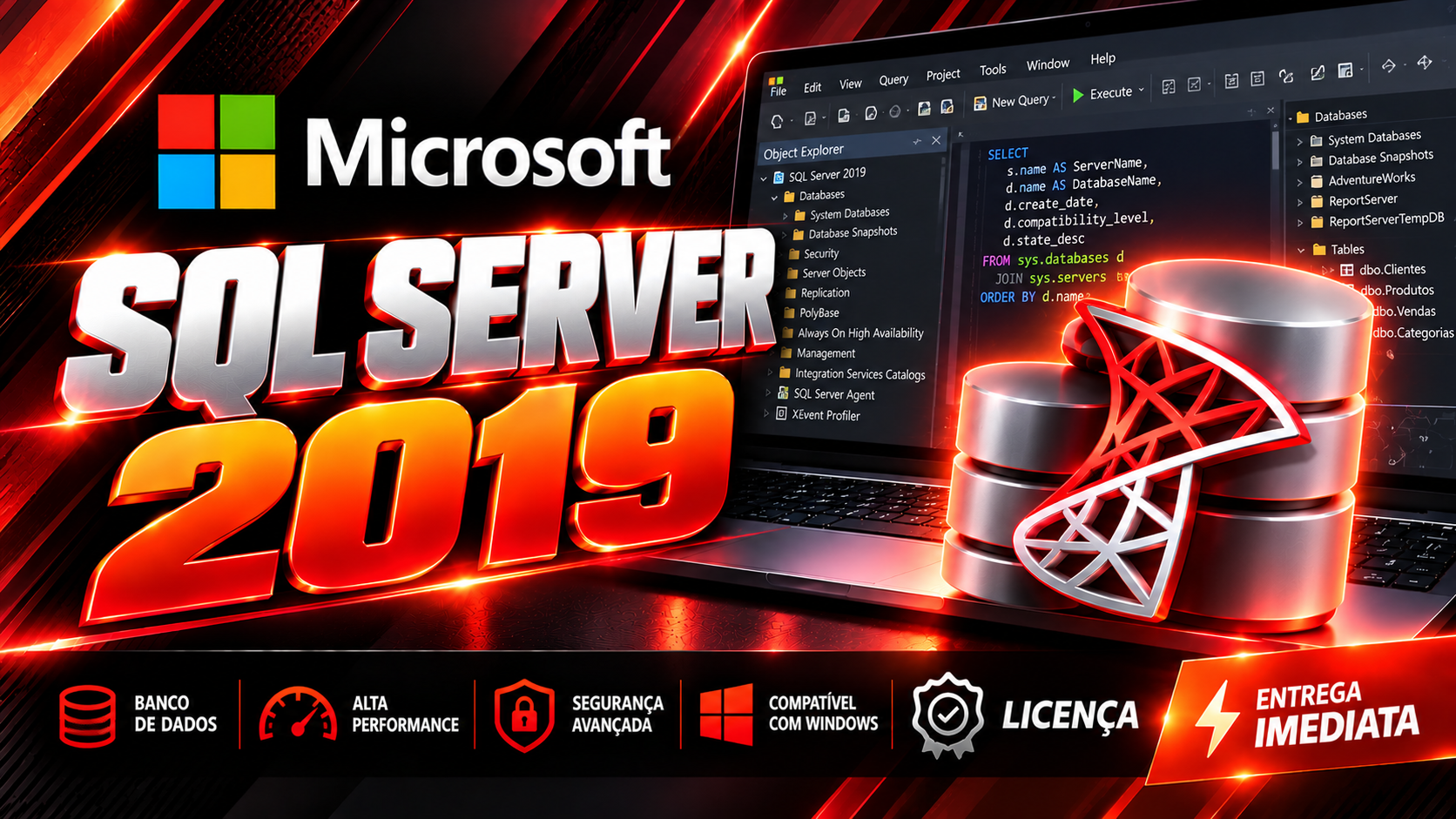 SQL Server 2019 - Chave Vitalícia (1 PC)