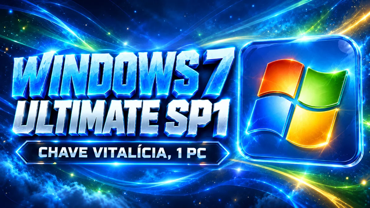 Windows 7 Ultimate SP1 - Chave Vitalícia (1 PC)