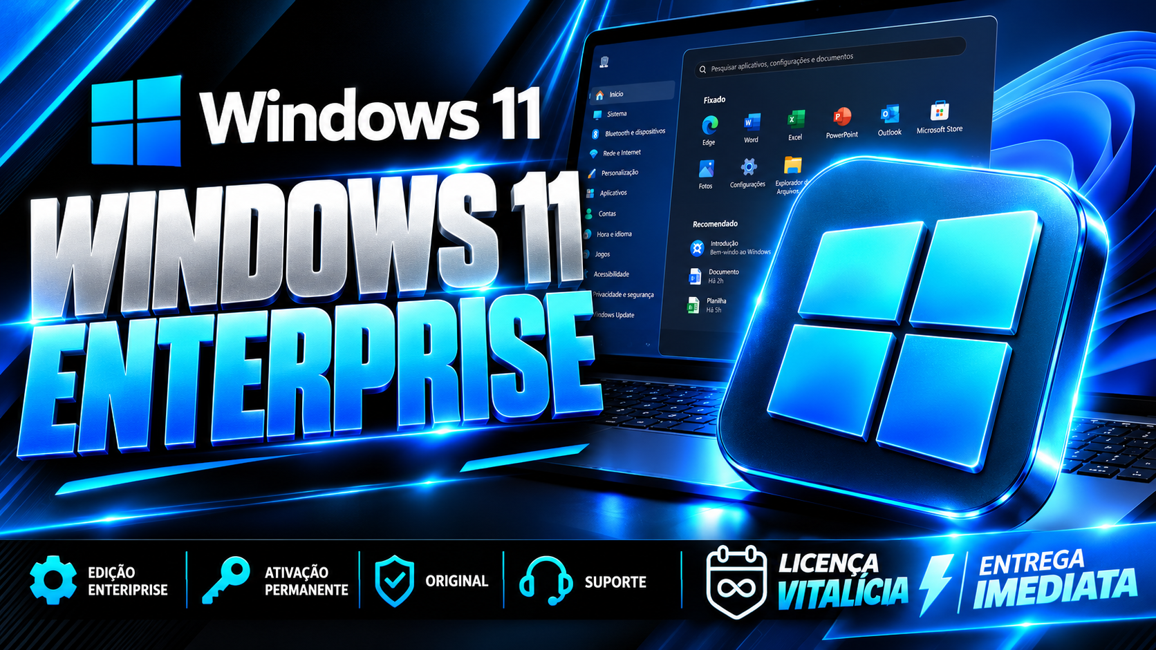 Windows 11 Enterprise - Chave Vitalícia (1 PC)