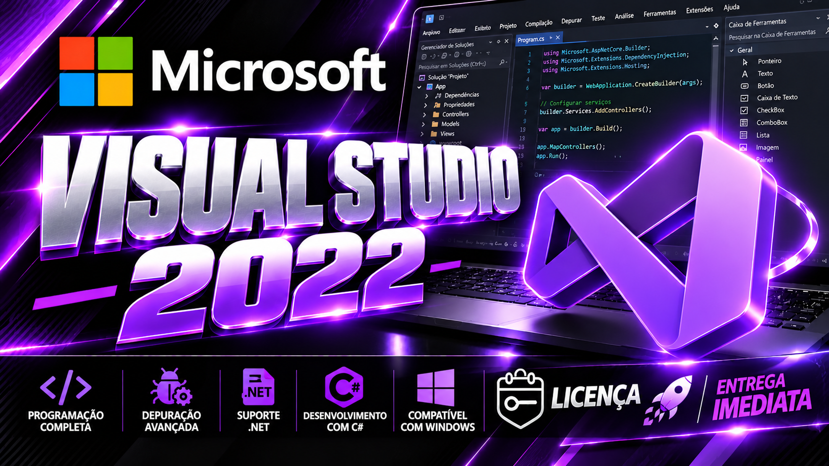 Visual Studio 2022 - Chave Vitalícia (1 PC)
