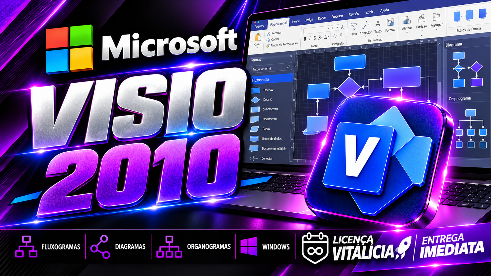 Visio 2010 - Chave Vitalícia (1 PC)