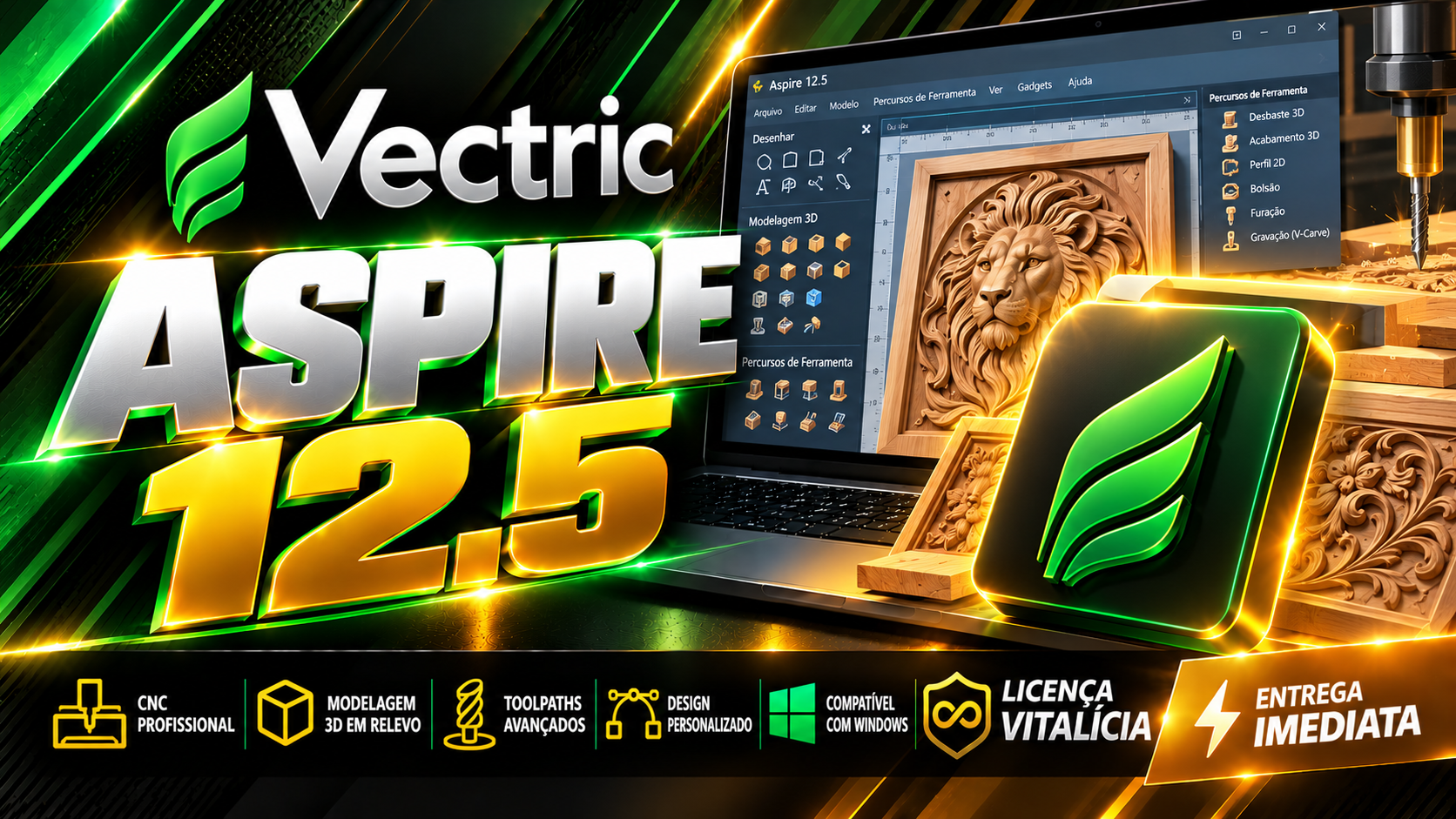 Vectric Aspire 12.5 - Licença Digital Original