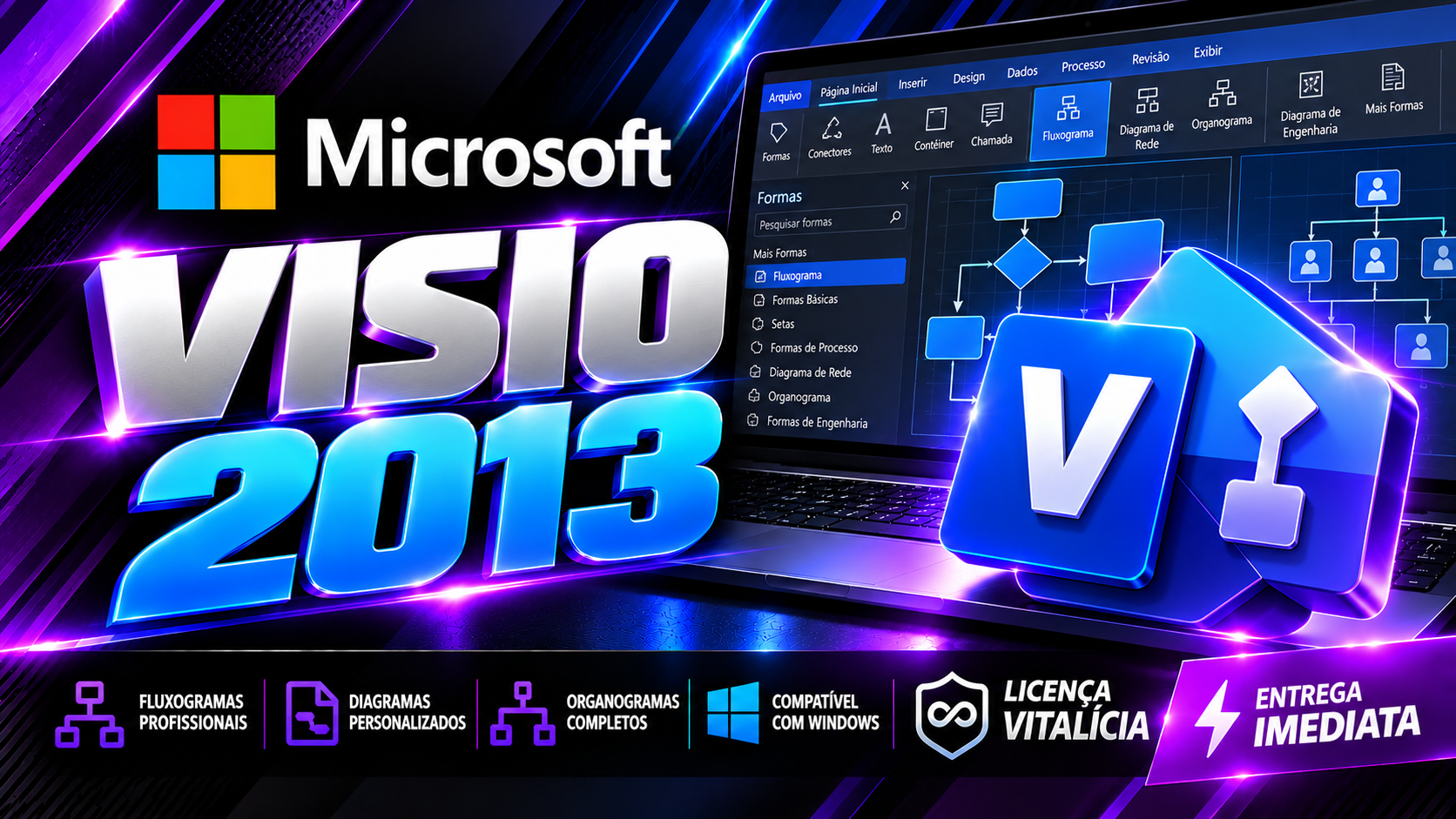 Visio 2013 - Chave Vitalícia (1 PC)