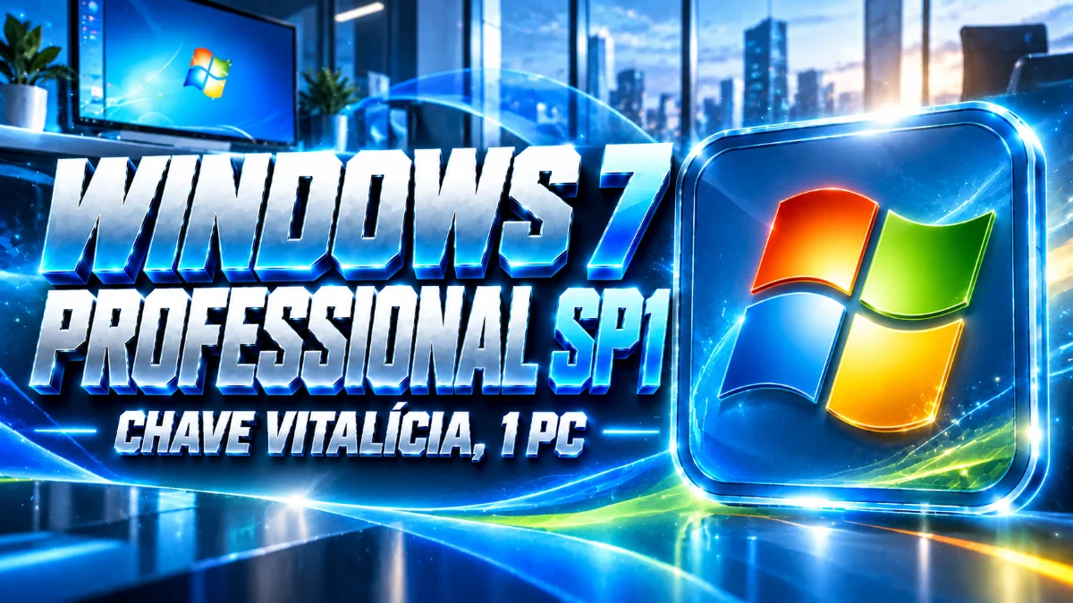 Windows 7 Professional SP1 - Chave Vitalícia (1 PC)
