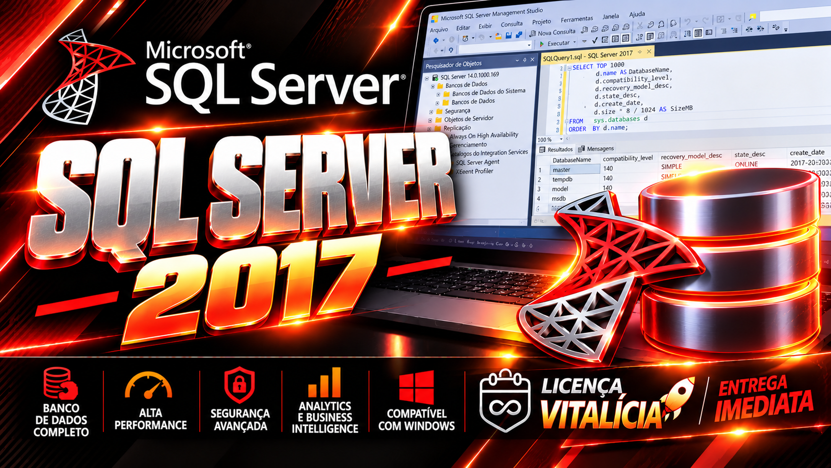 SQL Server 2017 - Chave Vitalícia (1 PC)