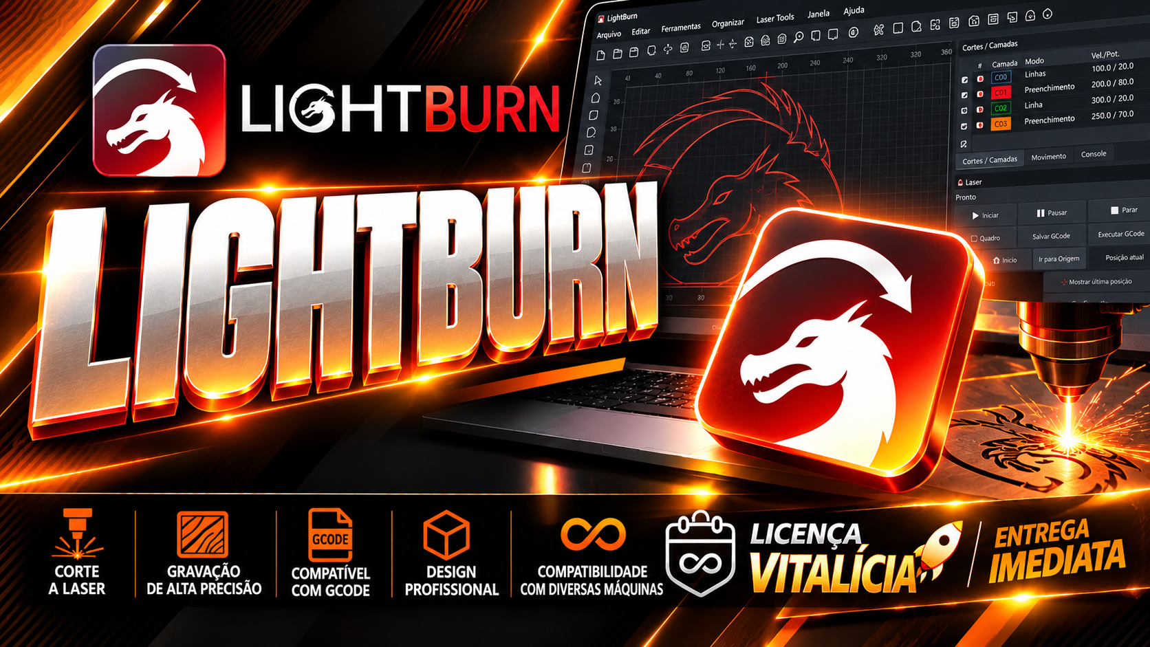 Lightburn - Licença Digital Original