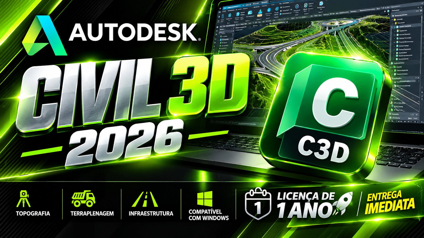 Autodesk Civil 3D - Licença Digital por Assinatura